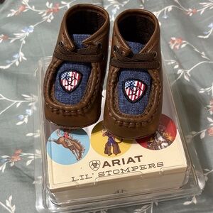 Ariat Kids Moccasins Brown and Blue